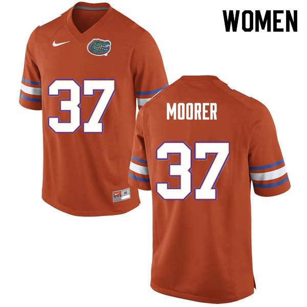 Women's NCAA Florida Gators Patrick Moorer #37 Stitched Authentic Nike Orange College Football Jersey LBJ6465LT